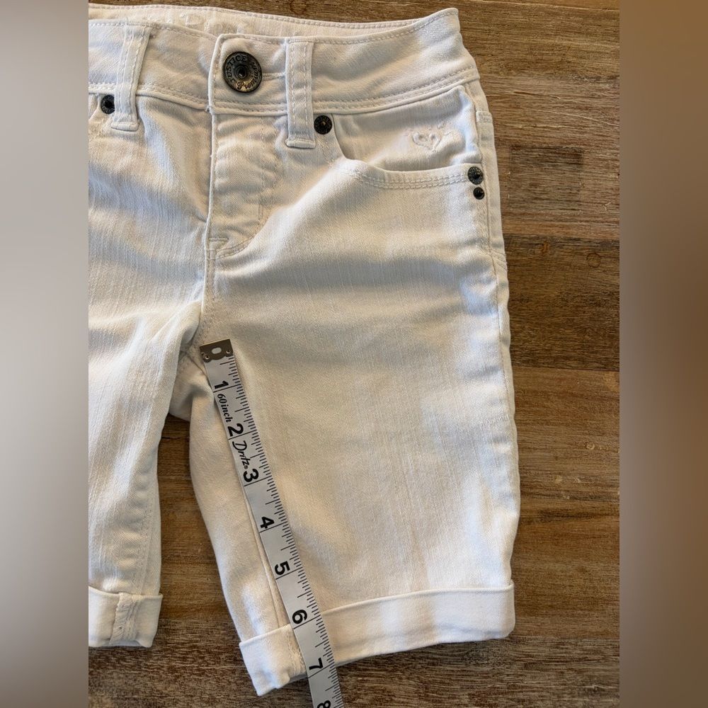 Justice Premium Girls White Stretch Denim Bermuda Shorts, Size 8 S - Picture 11 of 11